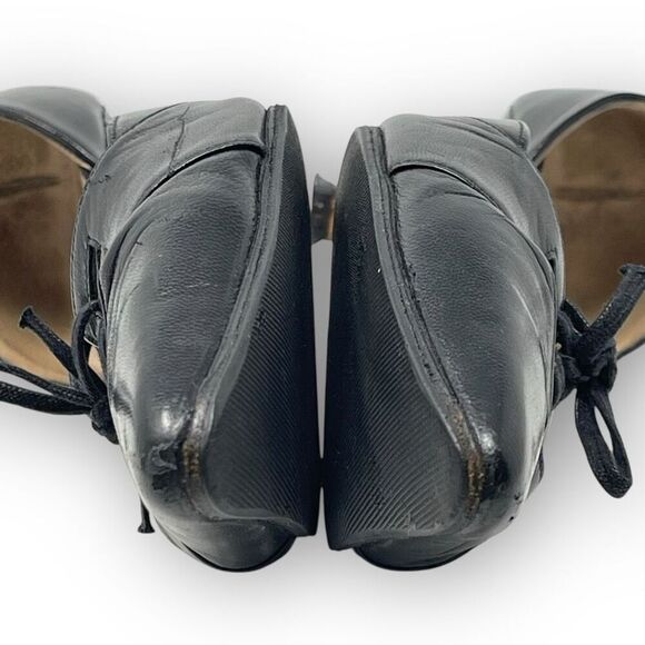 Manolo Blahnik Retro Black Leather Bow Detail Pointed Toe Heel Womens Size EU 41 - Picture 5 of 16